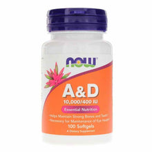 A & D 10000 IU/400 IU, by NOW Foods