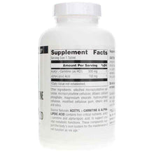 Acetyl L-Carnitine & Alpha-Lipoic Acid 650 Mg, 180 Tablets, by Source Naturals, image #2