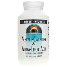 Acetyl L-Carnitine & Alpha-Lipoic Acid 650 Mg, 240 Tablets, by Source Naturals