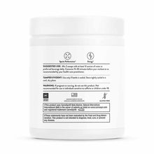 White container of Thorne Research Advanced Pre-Workout powder with usage instructions and warning labels on back.
