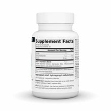 White bottle of Source Naturals AHCC 500 mg vegetarian capsules with white cap and supplement facts label visible.