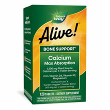 Alive Calcium Bone Support supplement bottle with 120 tablets by Nature's Way.