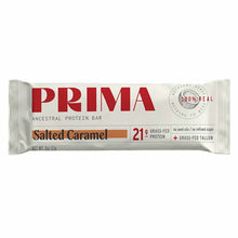PRIMA Ancestral Protein Bar in Salted Caramel flavor, 2oz package with 21g grass-fed protein.