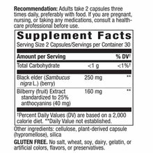 Bilberry Premium Extract 25% Anthocyanins, 60 Vegan Capsules, by Natures Way, image #2