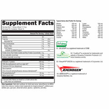 Supplement Facts label for Brain Sustain For Kids showing amino acid profile, serving size, and ingredient information.