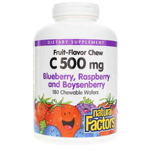 C-500 Mg Natural Fruit Chew, Blueberry Raspberry Boysenberry, 180 Chewable Tablets, by Natural Factors