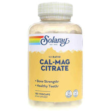 Cal-Mag Citrate 1:1 Ratio, 180 Veg Capsules, by Solaray