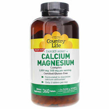 Calcium Magnesium Complex 1000 Mg:500 Mg, 360 Tablets, by Country Life