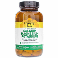 Calcium Magnesium Potassium, 180 Tablets, by Country Life