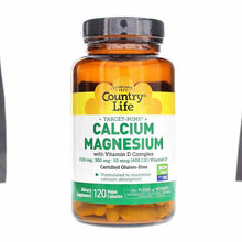 Calcium Magnesium with Vitamin D Complex, 120 Vegan Capsules, by Country Life