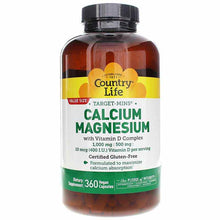 Calcium Magnesium with Vitamin D Complex, 360 Vegan Capsules, by Country Life