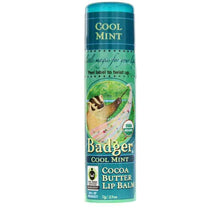 Cocoa Butter Lip Balm, Cool Mint, by Badger
