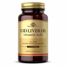 Cod Liver Oil with Vitamins A & D, 250 Softgels, by Solgar