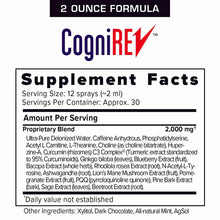 CogniREV 2 ounce spray bottle supplement with proprietary blend formula and supplement facts label visible.