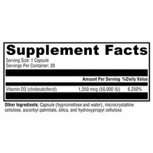 D3 50,000, 30 Veg Capsules, by Xymogen, image #2