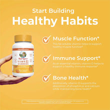 Bottle of MaryRuth's Vitamin D3 Gummies in orange flavor held in hand against yellow background.