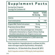 Supplement Facts label for Daily Liver Pro showing serving size of 2 capsules, 60 servings per container, with ingredients in