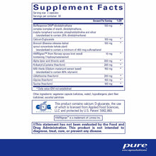 Supplement facts label for DIM Detox capsules showing ingredients including BioResponse DIM, broccoli sprout, milk thistle, a