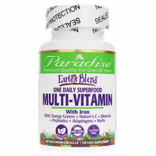 Earth's Blend Superfood Multivitamin with Iron, 60 Veg Capsules, by Paradise Herbs