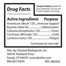 EHRL:PLUS by DesBio product label showing Drug Facts with active ingredients and their purposes for immune support, inflammat