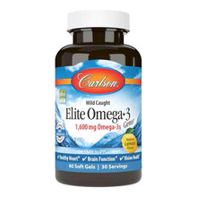 Elite Omega-3 Gems 1600 Mg with Natural Lemon Flavor, 60 Softgels, by Carlson Labs