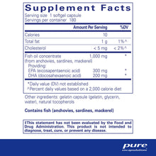 Supplement Facts label showing EPA/DHA Essentials with 300mg EPA and 200mg DHA per softgel capsule.