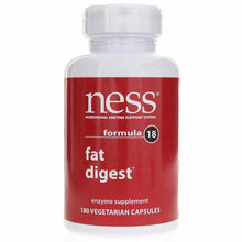 Fat Digest Formula 18, 180 Veg Capsules, by Ness Enzymes