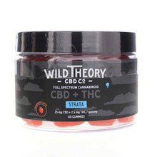 Full Spectrum CBD Strata Gummies, Strawberry, 60 Gummies, by Wild Theory CBD