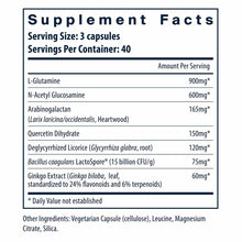 Supplement Facts label for GI Repair Nutrients showing 120 capsules with serving size of 3 capsules and ingredient list inclu