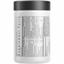 White jar with black lid showing supplement facts label for hair vitamins by Codeage.
