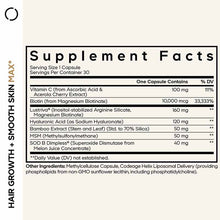 Hair Growth + Smooth Skin MAX - 30 Caps, 30 Capsules, by Codeage, image #2