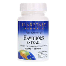 Hawthorn Extract 550 Mg Full Spectrum, 30 Tablets, by Planetary Herbals