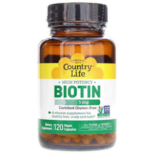 High Potency Biotin 5 Mg, 120 Vegan Capsules, by Country Life