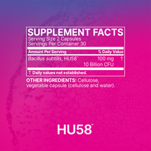 HU58 Bacillus Subtilis, 60 Capsules, by Microbiome Labs