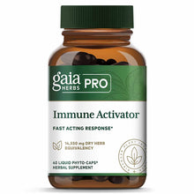 Gaia Herbs Pro Immune Activator bottle containing 40 dark liquid phyto-caps with green cap and white label.