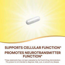 White capsule supplement pill on yellow and white background.