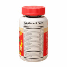 Bottle of SmartyPants Kids Plus Multi & Omegas gummies with red cap and Supplement Facts label visible.