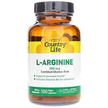 L-Arginine 500 Mg, 100 Vegan Capsules, by Country Life