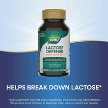 Nature's Way Lactose Defense bottle with gold cap containing 100 capsules of digestive enzyme supplement.