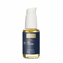 Quicksilver Scientific liposomal GABA and L-Theanine supplement in a 1.7 oz bottle with white pump dispenser and navy label.