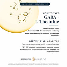Liposomal liquid supplement bottle with dosage instructions and golden spherical droplet graphics on beige background.