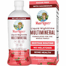 Liquid Nighttime Multimineral, Cranberry, 32 Oz, by MaryRuth's Organics