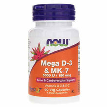 Mega D3 & MK-7, 60 Veg Capsules, by NOW Foods