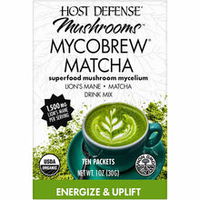 MycoBrew Lion's Mane Drink Mix, Matcha Tea, by Host Defense