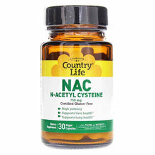 NAC 750 Mg, 30 Vegan Capsules, by Country Life