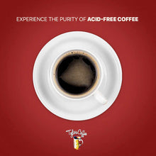 White cup filled with black coffee on red background with Taylor's Coffee logo below.