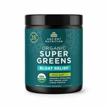 Organic SuperGreens + Bloat Relief, Apple, 25 Servings, by Ancient Nutrition