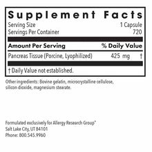 Pancreas Natural Glandular Pork, 720 Veg Capsules, by Allergy Research Group, image #2