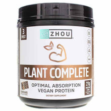 Plant Complete Optimal Absorption Vegan Protein, Chocolate, by Zhou Nutrition