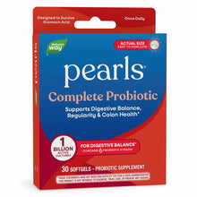 Natures Way Probiotic Pearls Complete package with red and blue design containing 30 softgels.